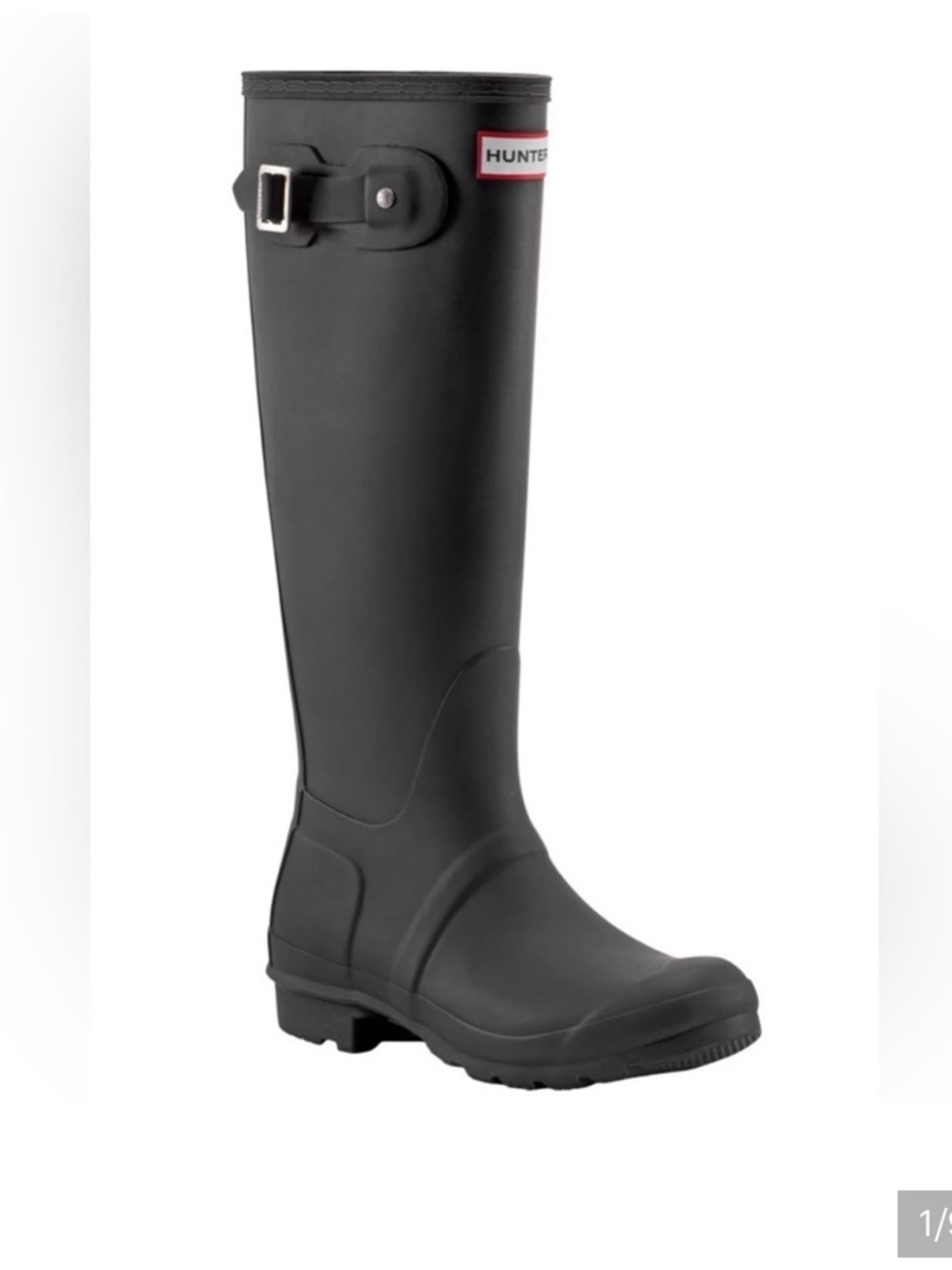 Hunter Tall Black Rain Boot with Buckle